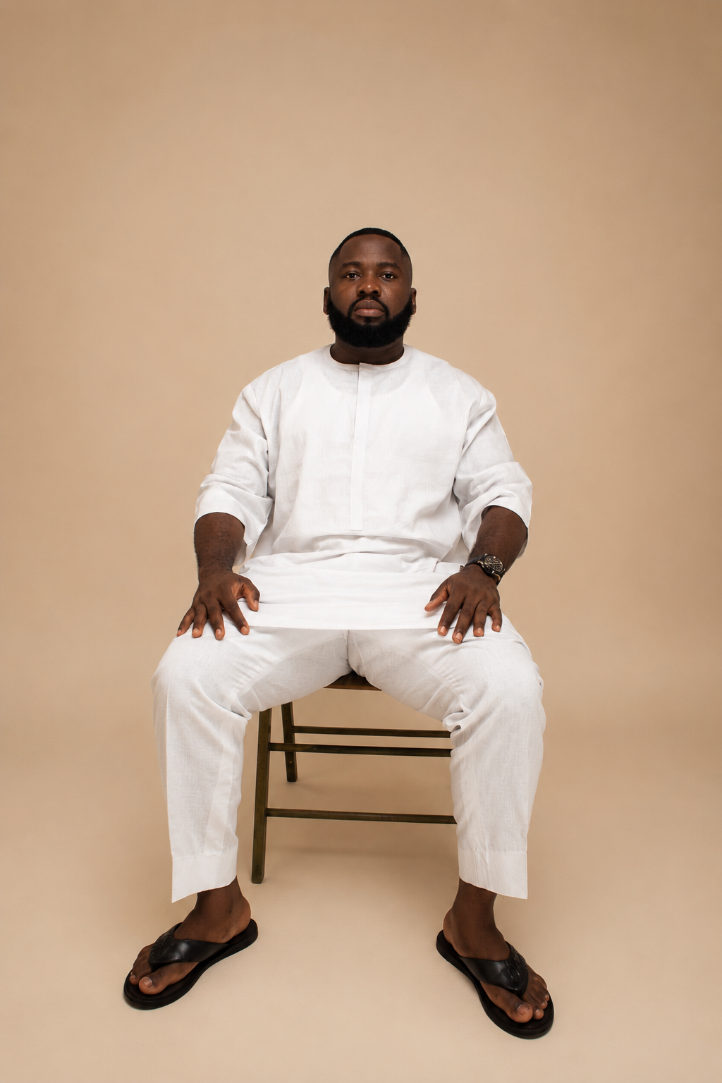Linen Kaftan White - Image 5