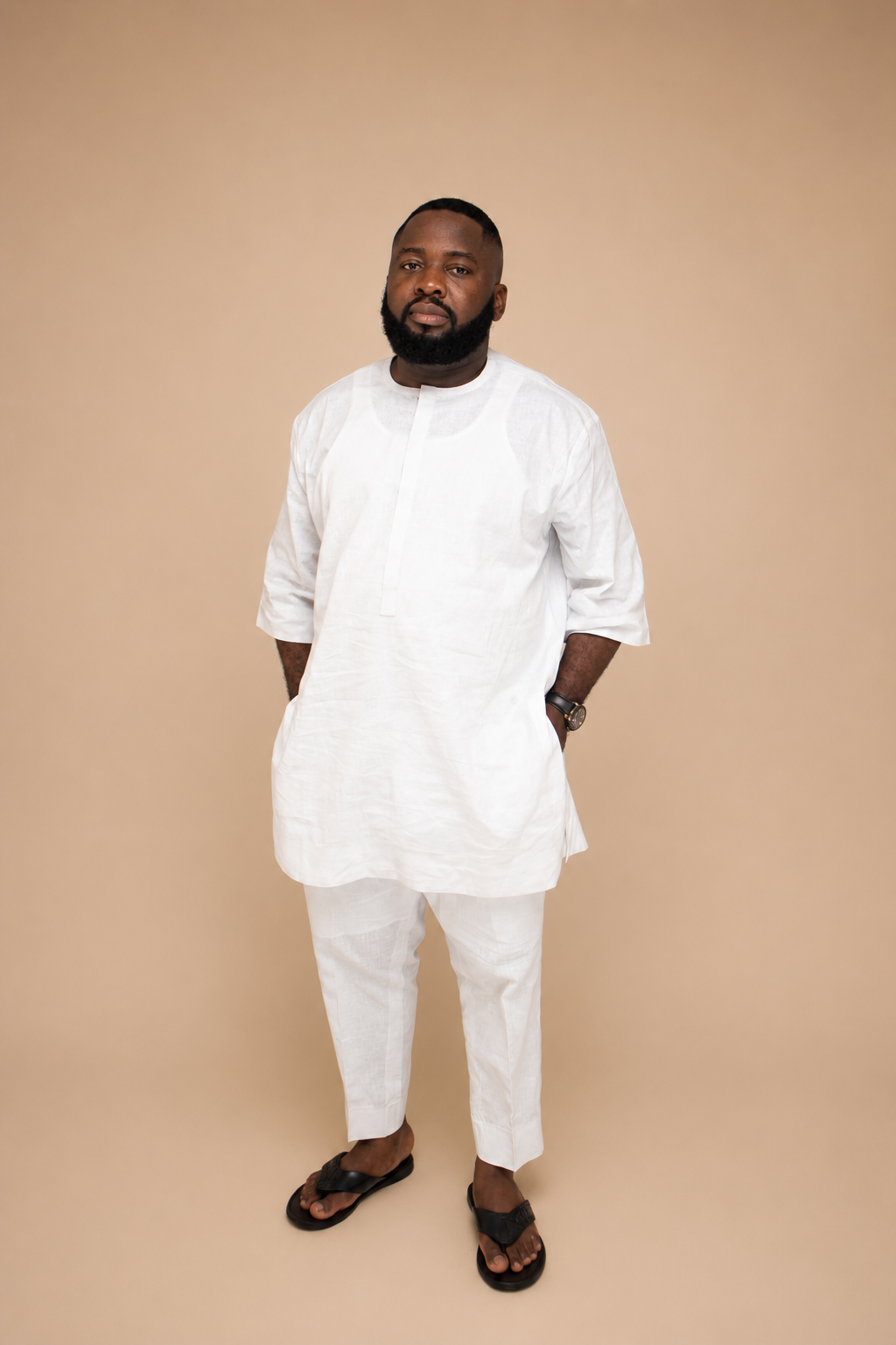 Linen Kaftan White - Image 2