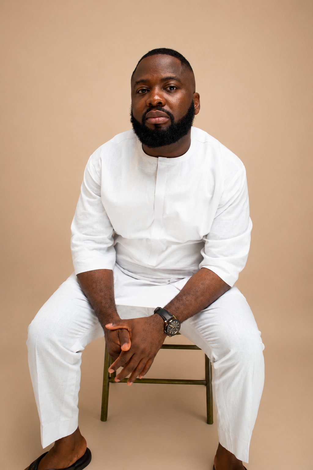 Linen Kaftan White - Image 3