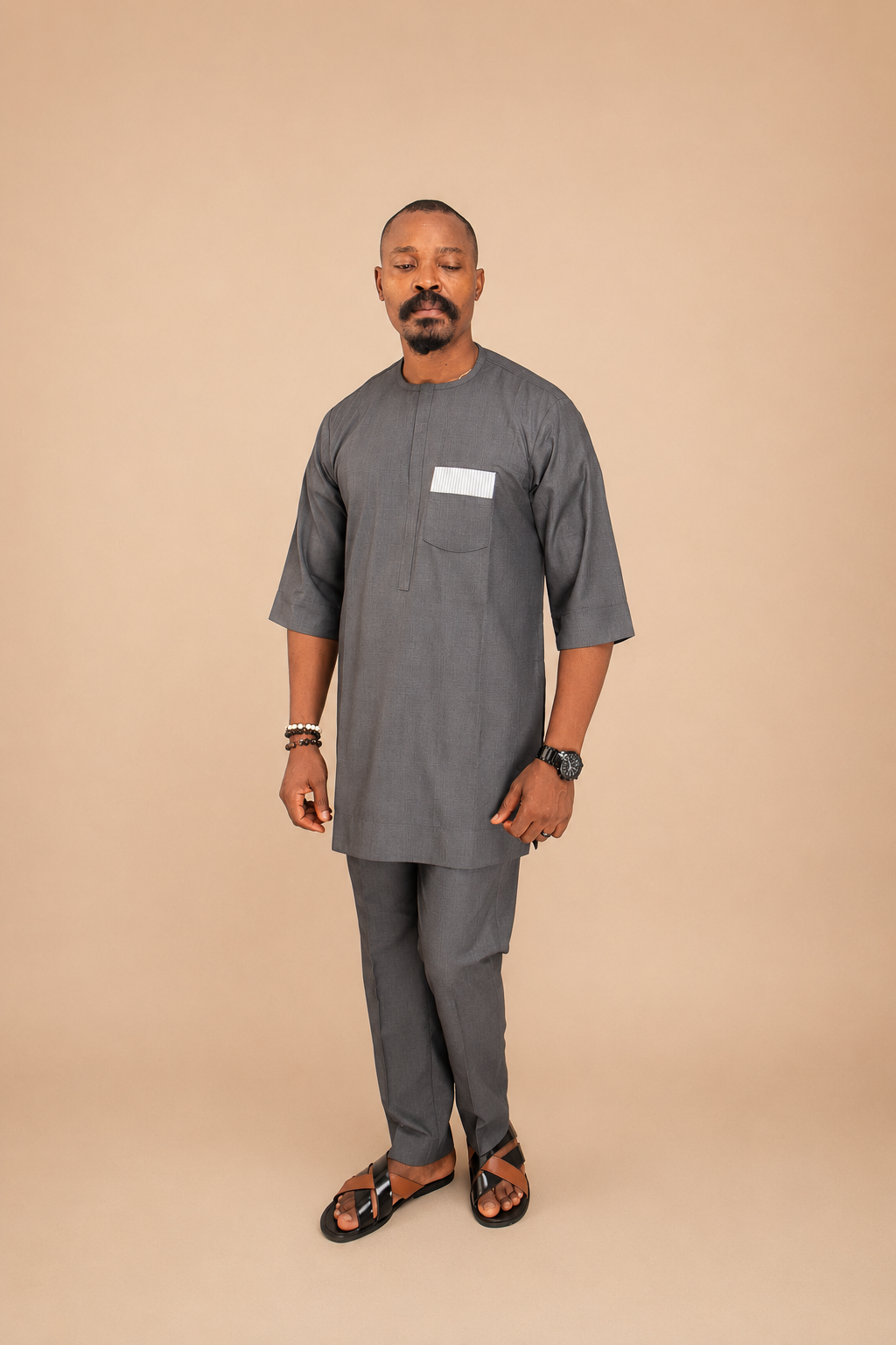 Grey coy kaftan - Image 4